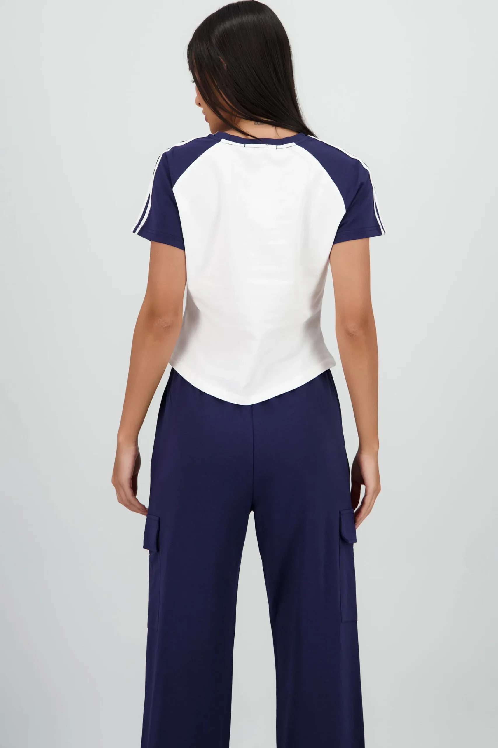 Shasa Cropped T Shirt with Contrast Print