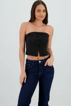 Shasa Cropped Top with Bow Detail
