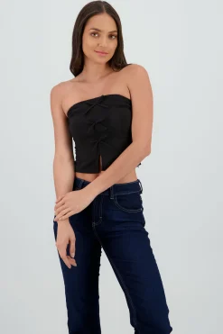 Shasa Cropped Top with Bow Detail