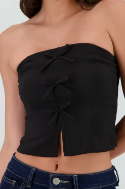 Shasa Cropped Top with Bow Detail