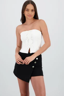Shasa Cropped Top with Bow Detail