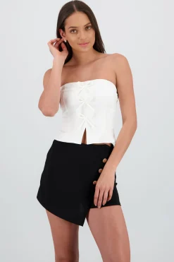 Shasa Cropped Top with Bow Detail