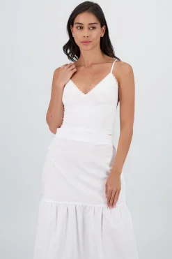 Shasa Cropped Top with Lace Detail