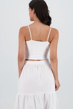 Shasa Cropped Top with Lace Detail