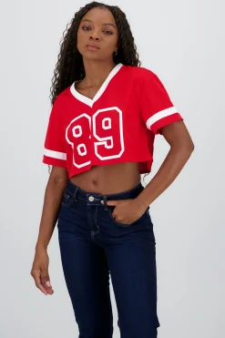 Shasa Cropped Top with Number Print