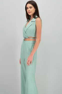 Shasa Cropped Vest with Tie Detail