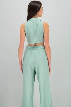 Shasa Cropped Vest with Tie Detail
