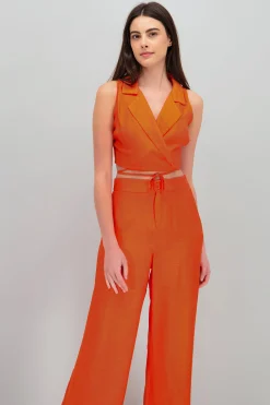 Shasa Cropped Vest with Tie Detail