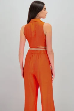 Shasa Cropped Vest with Tie Detail