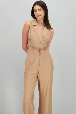 Shasa Cropped Vest with Tie Detail