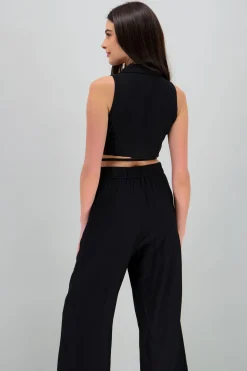 Shasa Cropped Vest with Tie Detail