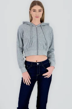 Shasa Cropped Zip Up Sweatshirt