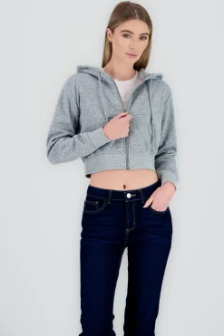 Shasa Cropped Zip Up Sweatshirt