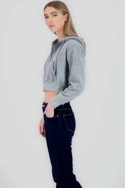 Shasa Cropped Zip Up Sweatshirt