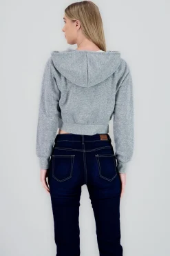 Shasa Cropped Zip Up Sweatshirt