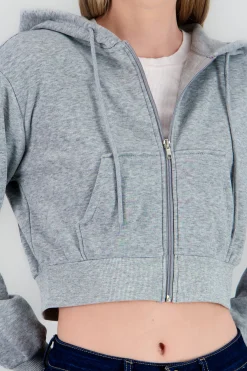 Shasa Cropped Zip Up Sweatshirt
