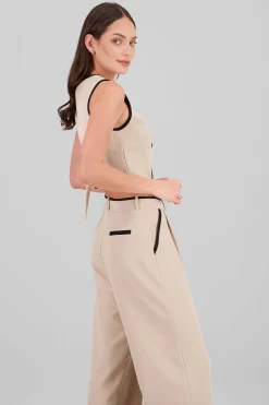 Shasa Crossed Contrast Detail Vest