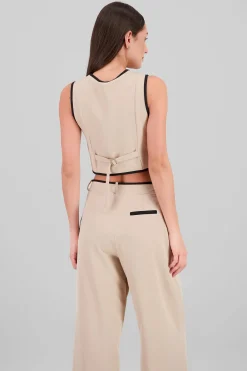 Shasa Crossed Contrast Detail Vest