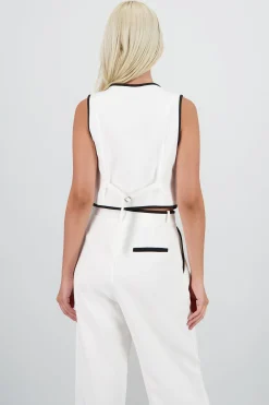 Shasa Crossed Contrast Detail Vest