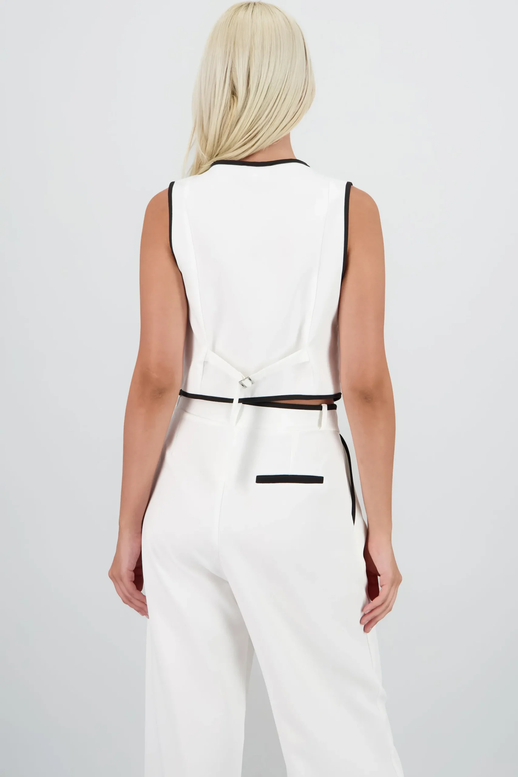 Shasa Crossed Contrast Detail Vest