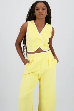 Shasa Crossed Contrast Detail Vest