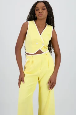 Shasa Crossed Contrast Detail Vest