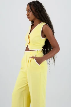 Shasa Crossed Contrast Detail Vest