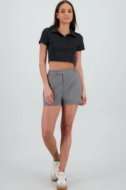 Shasa Crossover Waistband Mini Shorts