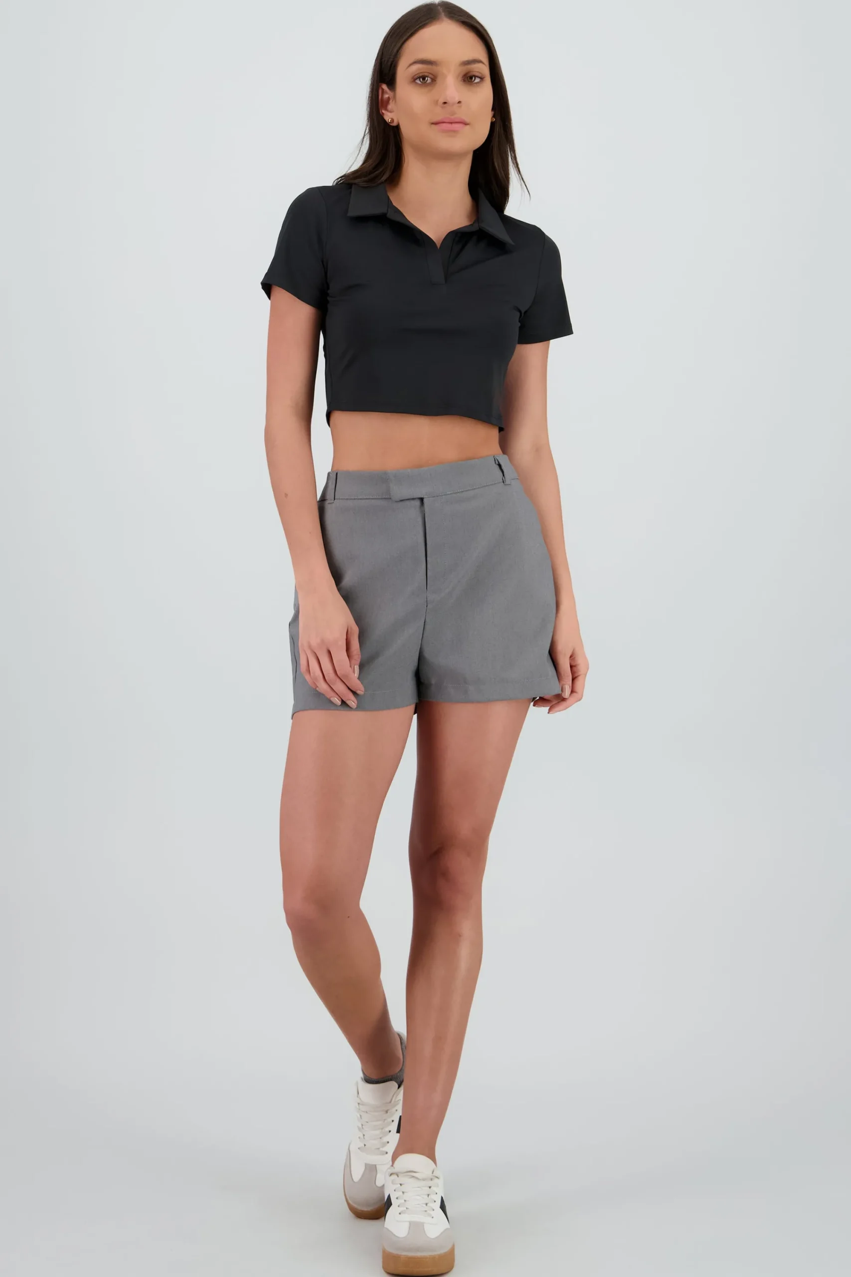 Shasa Crossover Waistband Mini Shorts