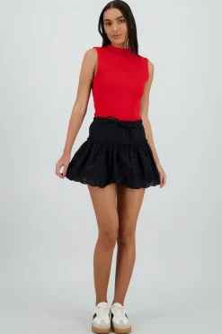 Shasa Cut Out Floral Ruffle Skirt