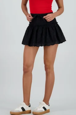 Shasa Cut Out Floral Ruffle Skirt