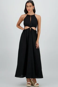 Shasa Cut Out Maxi Linen Dress