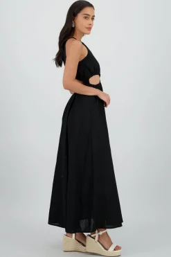 Shasa Cut Out Maxi Linen Dress