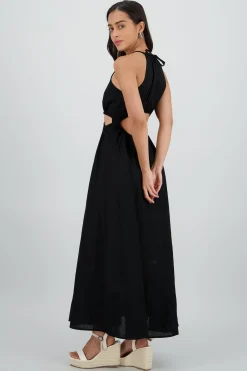 Shasa Cut Out Maxi Linen Dress