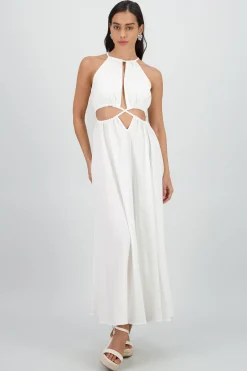Shasa Cut Out Maxi Linen Dress