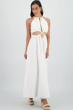 Shasa Cut Out Maxi Linen Dress