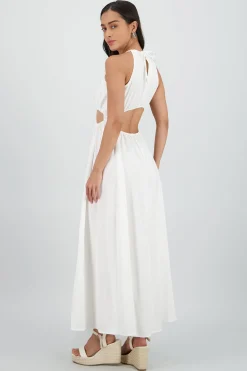 Shasa Cut Out Maxi Linen Dress