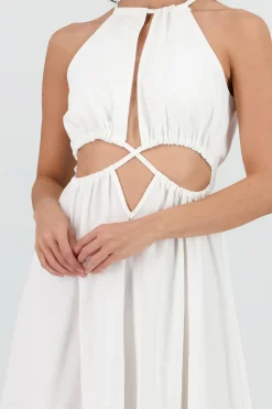 Shasa Cut Out Maxi Linen Dress