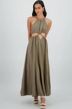 Shasa Cut Out Maxi Linen Dress