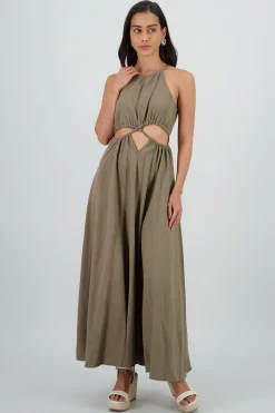 Shasa Cut Out Maxi Linen Dress