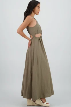 Shasa Cut Out Maxi Linen Dress