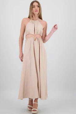 Shasa Cut Out Maxi Linen Dress