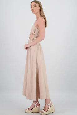 Shasa Cut Out Maxi Linen Dress