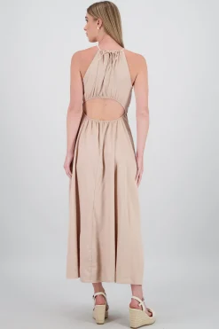 Shasa Cut Out Maxi Linen Dress