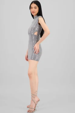 Shasa Cut-Out Sequin Mini Dress