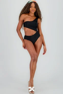 Shasa Cutout Swimsuit with Hoop Shoulder Detail