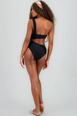 Shasa Cutout Swimsuit with Hoop Shoulder Detail