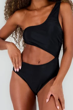 Shasa Cutout Swimsuit with Hoop Shoulder Detail