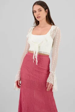 Shasa Deep V-Neck Lace Blouse