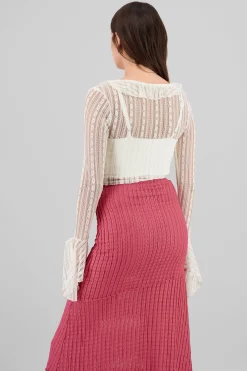 Shasa Deep V-Neck Lace Blouse